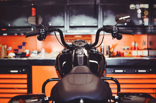 Harley Davidson Motocycle with tools